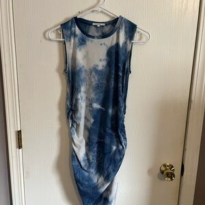 Antistar Blue and White Tie-Dye Dress